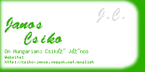 janos csiko business card